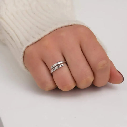 925 Sterling Silver Engraved Bypass Ring - Roe Creation