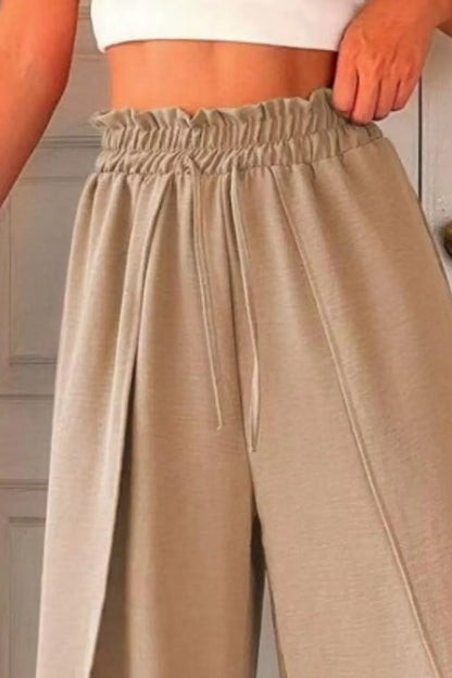 Slit Wide Leg Pants - Roe Creation